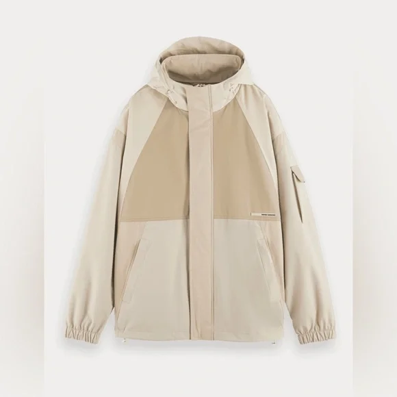 NWT Scotch & Soda Lightweight Colorblock Jacket ‘Cream’- LARGE - Picture 3 of 13